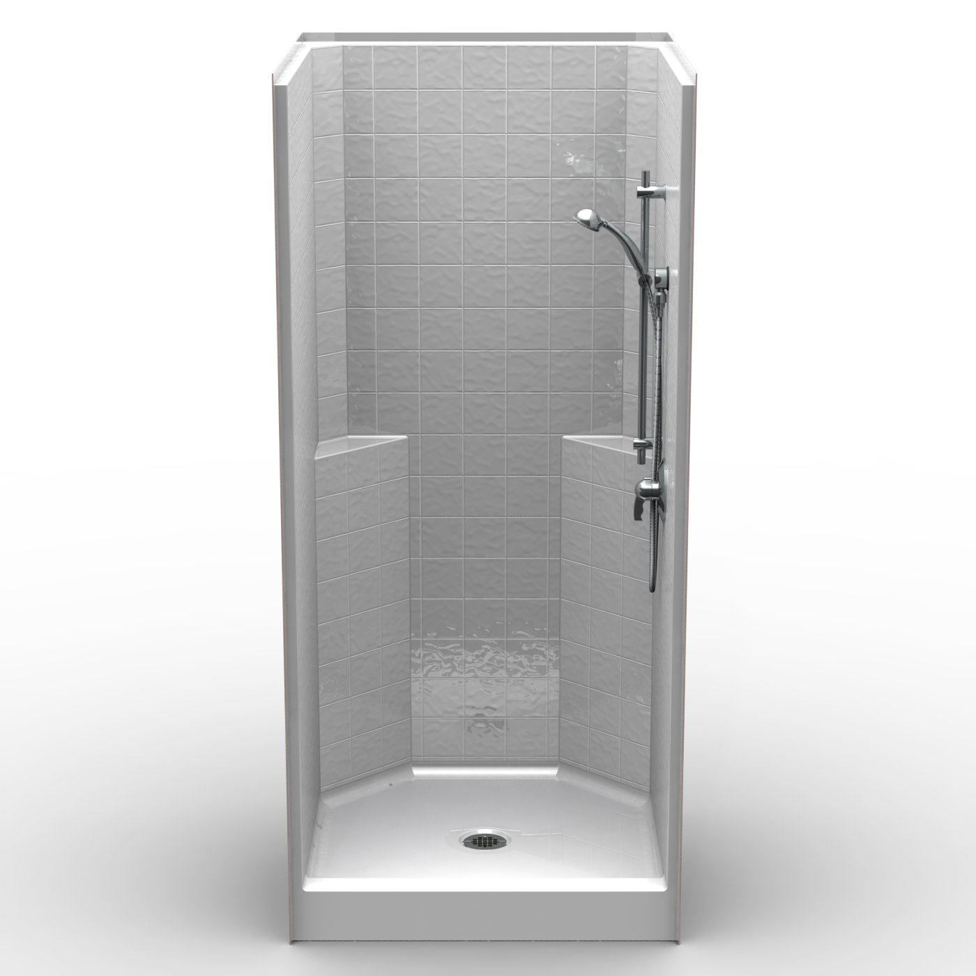 Single Piece Curbed 36 x 36 x 79 Shower  Curbed 