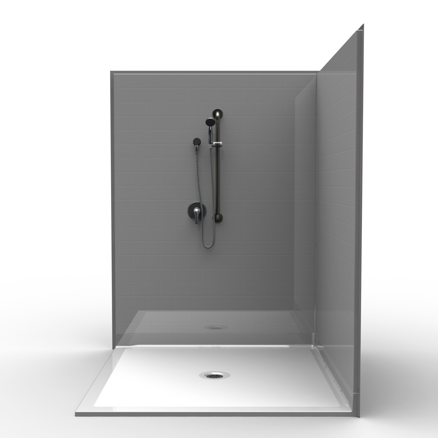 Multi-Piece Barrier Free 60" x 60" x 80 1/2" Corner Shower ...