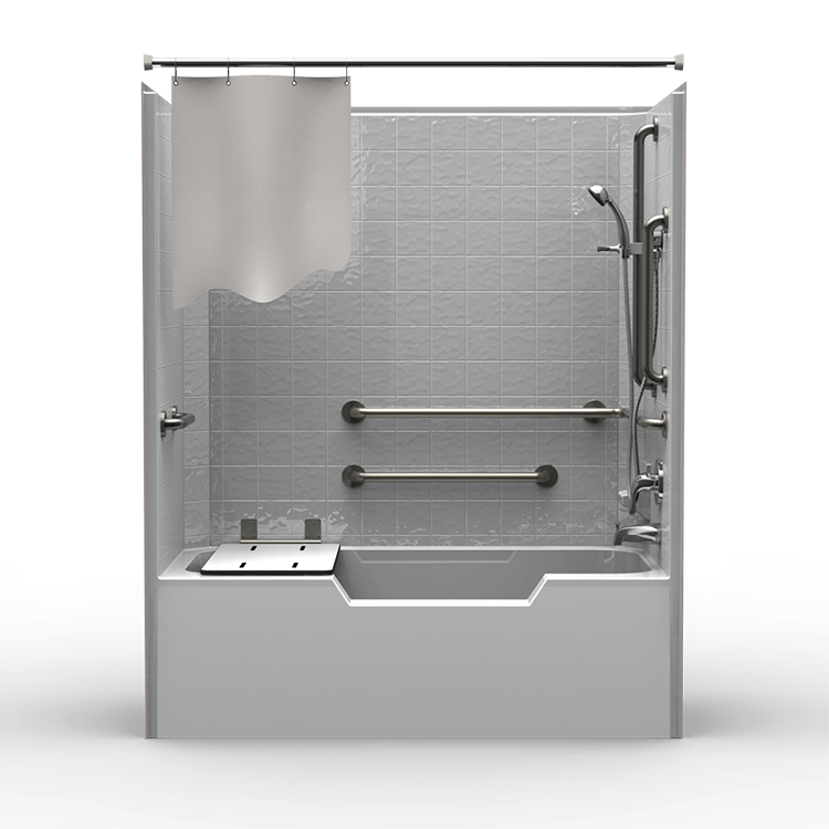 Single Piece Code Compliant 60 X 32 72 Shower Tub Combo Cts6032a18 Bestbath - Small Bathroom With Walk In Shower And Tub Combos Indiana