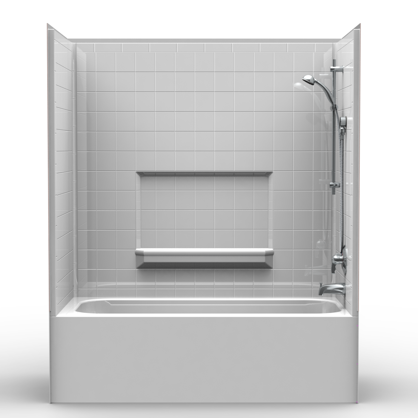 Single Piece Tub Shower 60 X 32 72, Curved Bathtub Shower Combo