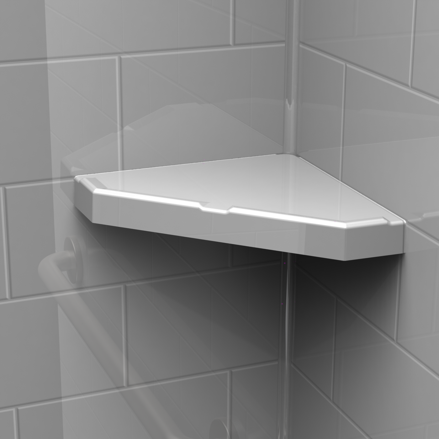Ceramic *Slate Gray* Small Corner Bath-Shower Soap Dish-Tray-Shelf  6" NEW 