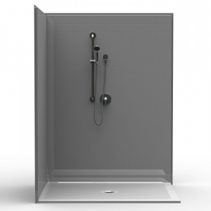 Multi-piece Barrier Free 60" X 36" X 79 1/4" Shower | Traditional Threshold, 3/4" Curb Height | 3LBSC6036FB75T.V2L/R