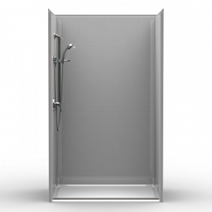 Multi-piece Barrier Free 48" X 36" X 80 1/4" Shower | Beveled Threshold, 3/4" Curb Height | 4LBS24836FB75FTB.V3
