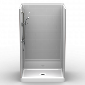 Multi-piece Curbed 48" X 34" X 79 1/2" Shower | Curbed Threshold, 4" Curb Height | 4LBS4834FB.V2