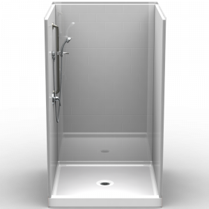 Multi-piece Curbed 48" X 48" X 81 1/2" Shower | Curbed Threshold, 6" Curb Height | 4LBS4848FB.V2