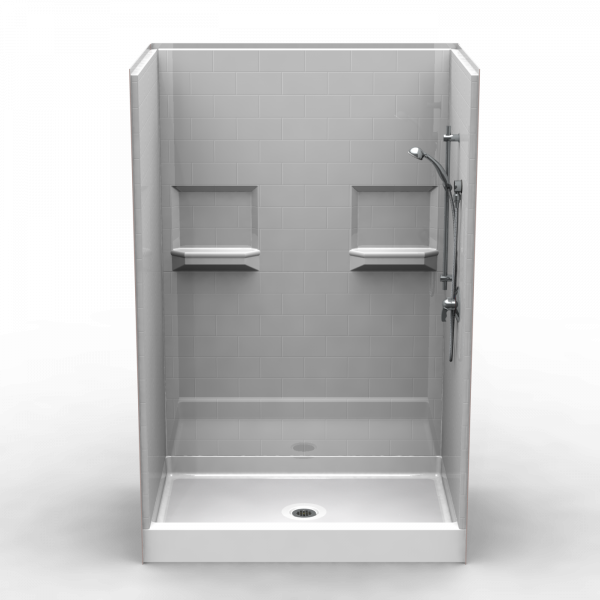 Multi-piece Curbed 54" X 36" X 79 1/2" Shower | Curbed Threshold, 4" Curb Height | 5LBS5436.V2