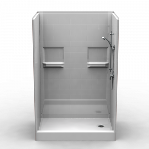 Multi-piece Curbed 54" X 36" X 79 1/2" Shower | Curbed Threshold, 4" Curb Height | 5LBS5436.V2L/R