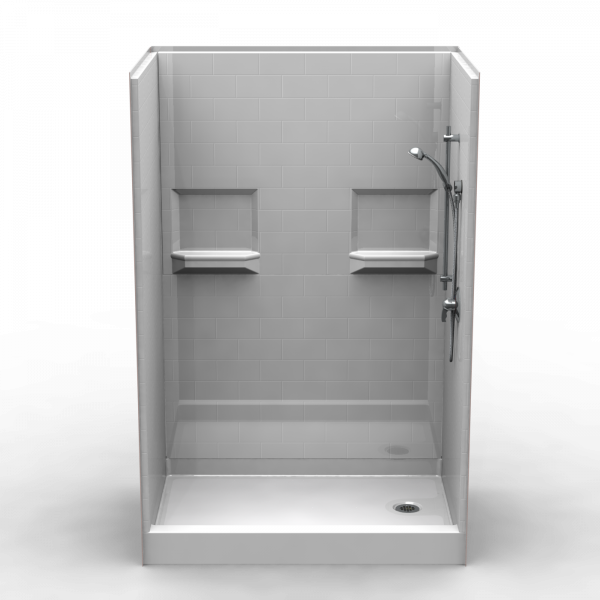 Multi-piece Curbed 54" X 36" X 79 1/2" Shower | Curbed Threshold, 4" Curb Height | 5LBS5436.V2L/R