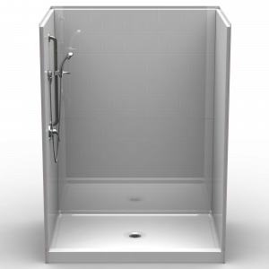 Multi-piece Curbed 60" X 42" X 81 1/2" Shower | Curbed Threshold, 6" Curb Height | 5LBS6042FB.V2