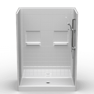 60"X34" Multi-Piece Shower | Curbed | Center Shower | End Shower | Compliant | RealTile - 5LRS6034.V2*