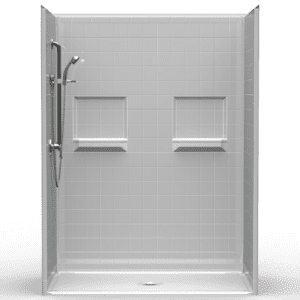 60"X32" Multi-Piece Shower | Accessible | Center Shower | Compliant | RealTile - 5LRS6032B*