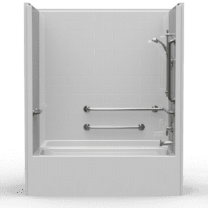 64"X30" Single-Piece Tub-Shower | Tub | End Tub | Compliant | Subway Tile 4x8 - LBTS6430A17*