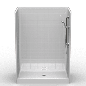 60"X34" Multi-Piece Shower | Curbed | Center Shower | End Shower | Compliant | RealTile - 5LRS6034FB.V2*
