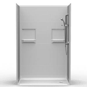 54"X30" Multi-Piece Shower | Accessible | End Shower | Subway Tile 4x8 - 5LBS5430E*