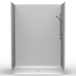 60"X42" Multi-Piece Shower | Accessible | Curbed | Center Shower | End Shower | Compliant | Eight Inch Tile - 5LES6042FB.V2*