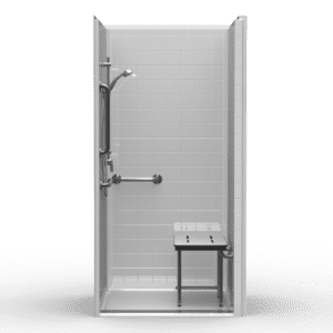 40.5"X37.25" Multi-Piece Shower | Accessible | Front Trench | Compliant | RealTile - 4LRS24038A.V3*