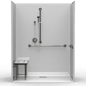 63"X33" Multi-Piece Shower | Accessible | Rear Square | Compliant | Smoothwall - 4LSS26333RSQ*