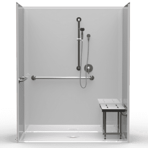 63"X33" Single-Piece Shower | Accessible | Center Shower | Compliant | Smoothwall - LSS26333A.V2*