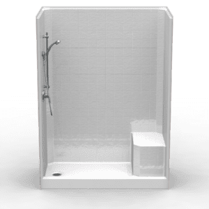 60"X32" Single-Piece Shower | Curbed | End Shower | Compliant - LCSS6032CP*