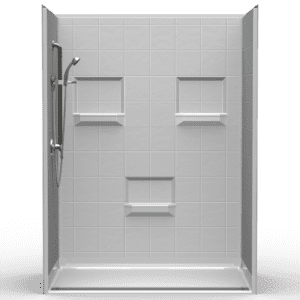 60"X36" Multi-Piece Shower | Accessible | Front Trench | Compliant | Eight Inch Tile - 5LES26036B.V3*