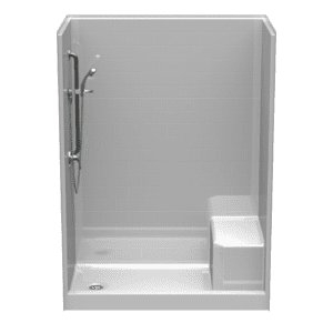 60"X34" Multi-Piece Shower | Curbed | End Shower | Compliant | Subway Tile 4x8 - 4LBSS6034FB*