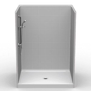 60"X48" Multi-Piece Shower | Curbed | Compliant | Eight Inch Tile - 5LES6048FB.V2**
