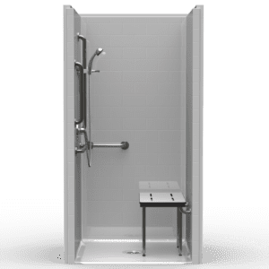 42"X38" Single-Piece Shower | Accessible | Center Shower | Compliant | Subway Tile 4x8 - LBS4238A*
