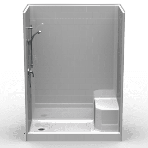60"X32" Multi-Piece Shower | Curbed | End Shower | Compliant | Subway Tile 4x8 - 4LBSS6032FB*