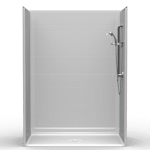 60"X36" Multi-Piece Shower | Accessible | Center Shower | Compliant | Subway Tile 4x8 - 5LBS6036FB*