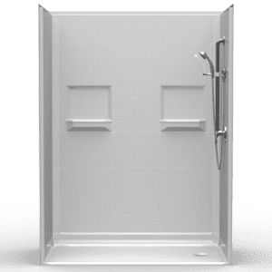 60"X32" Multi-Piece Shower | Accessible | End Shower | Compliant | Subway Tile 4x8 - 5LBS6032E*