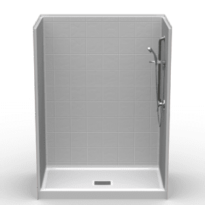 60"X36" Multi-Piece Shower | Curbed | Compliant | Eight Inch Tile - 5LES6036FBSQ.V2**