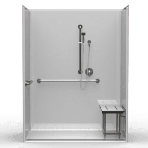 63"X37.5" Multi-Piece Shower | Accessible | Front Trench | Compliant | Smoothwall - 4LSS26337A.V3*
