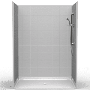 60"X48" Multi-Piece Shower | Accessible | Curbed | Center Shower | Compliant | Eight Inch Tile - 5LES6048FB.V2*