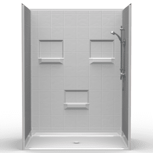60"X42" Multi-Piece Shower | Accessible | Center Shower | Compliant | Eight Inch Tile - 5LES6042B.V2*