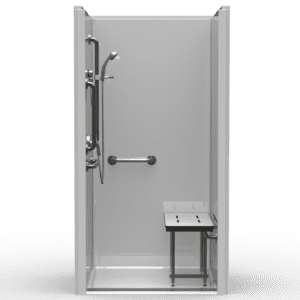 42.25" | 42.5"X38" Single-Piece Shower | Accessible | Front Trench | Compliant | Smoothwall - LSS24238A.V3*