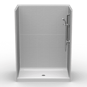 60"X36" Multi-Piece Shower | Curbed | Compliant | Eight Inch Tile - 5LES6036FB.V2**