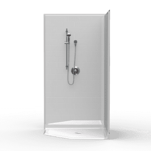 42"X42" Multi-Piece Shower | Accessible | Curbed | Center Shower | Subway Tile 4x8 - 3LBNS4242FB.V2*