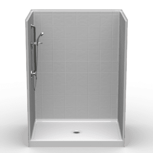 60"X42" Multi-Piece Shower | Curbed | Compliant | Eight Inch Tile - 5LES6042FB.V2**