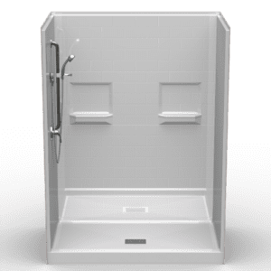 60"X34" Multi-Piece Shower | Curbed | Compliant | Subway Tile 4x8 - 5LBS6034SQ.V2**