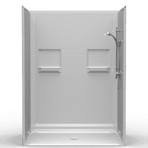60"X42" Multi-Piece Shower | Accessible | Center Shower | Compliant | Subway Tile 4x8 - 5LBS6042B.V2*
