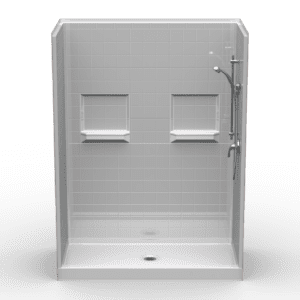 60"X30" Multi-Piece Shower | Curbed | Center Shower | End Shower | RealTile - 5LRS6030.V2*