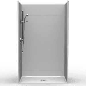 48"X36" Single-Piece Shower | Accessible | Center Shower | Compliant | Subway Tile 12x18 - LB3S4836B*