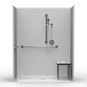 63"X33" Single-Piece Shower | Accessible | Center Shower | Compliant | Subway Tile 11x24 - LB2S26333A*
