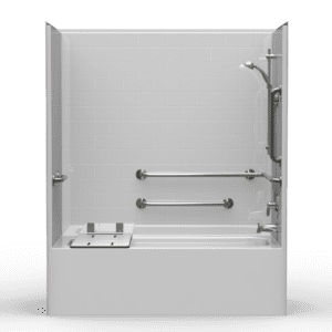 60"X34" Single-Piece Tub-Shower | Tub | End Tub | Compliant | Subway Tile 4x8 - BTS6034A17*