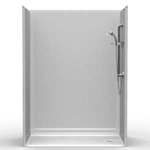 60"X34" Multi-Piece Shower | Accessible | End Shower | Compliant | Subway Tile 4x8 - 5LBS6034FBE*