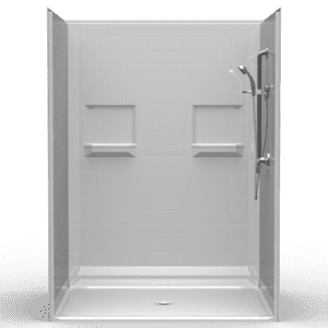 60"X48" Multi-Piece Shower | Accessible | Center Shower | Compliant | Subway Tile 4x8 - 5LBS6048B.V2*