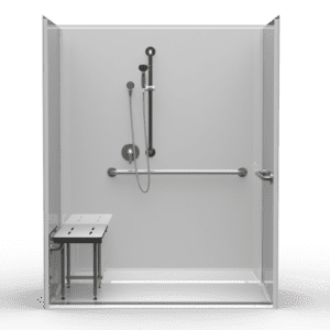 63"X37.5" Single-Piece Shower | Accessible | Front Trench | Compliant | Smoothwall - LSS26337A.V3*