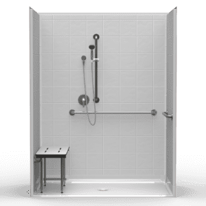 63"X35" Multi-Piece Shower | Accessible | Center Shower | Compliant | Eight Inch Tile - 5LES26335A*