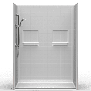 60"X36" Multi-Piece Shower | Accessible | Front Trench | Compliant | RealTile - 5LRS26036B.V3*