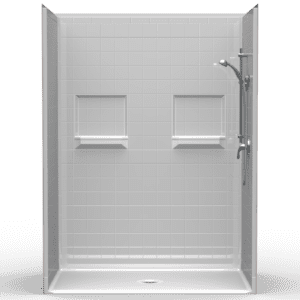 60"X36" Multi-Piece Shower | Accessible | Center Shower | Compliant | RealTile - 5LRS6036B*